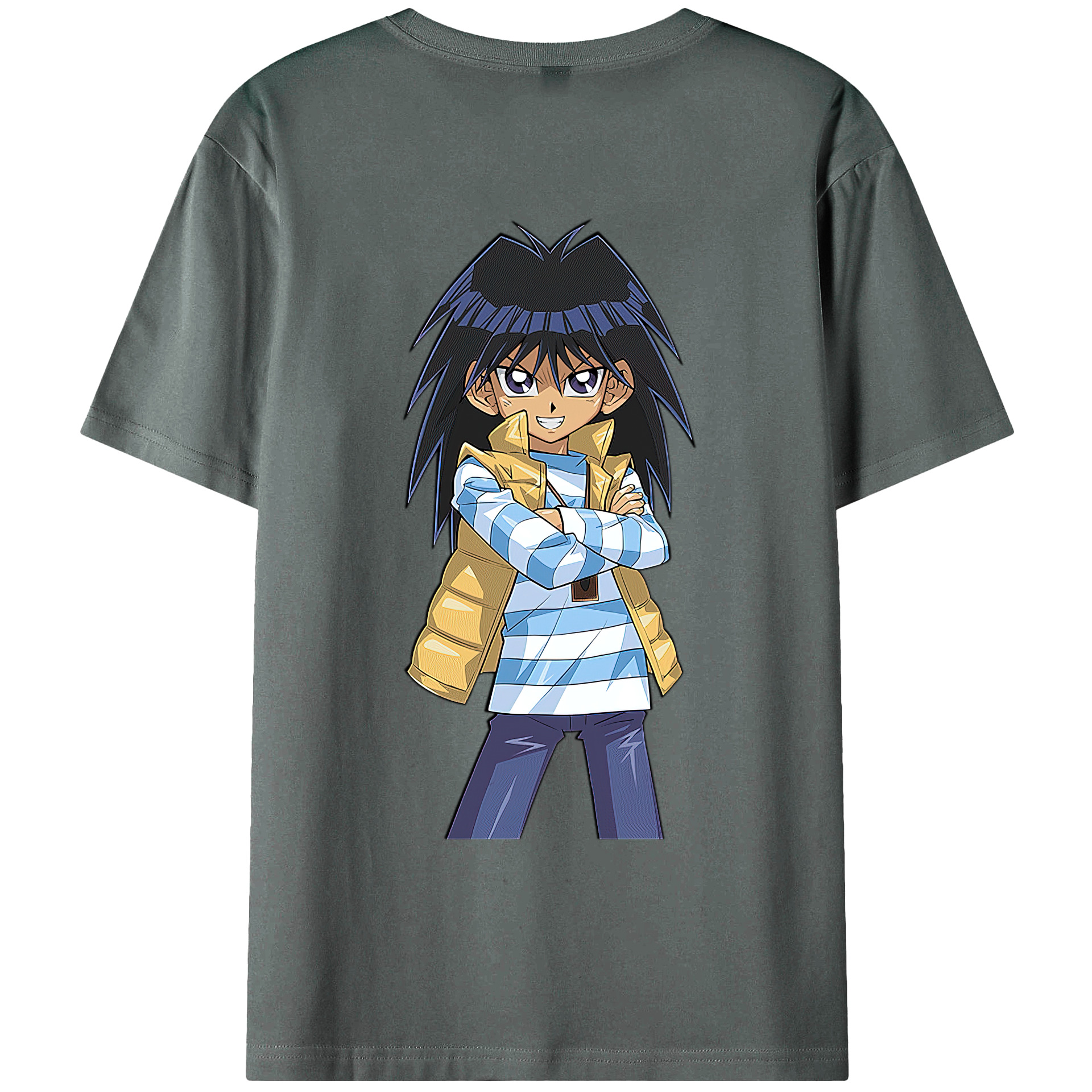 （画像用） 遊☆戯☆王 Yu-Gi-Oh! 綿100％ メンズ半袖Tシャツ（バックプリント） 通気性